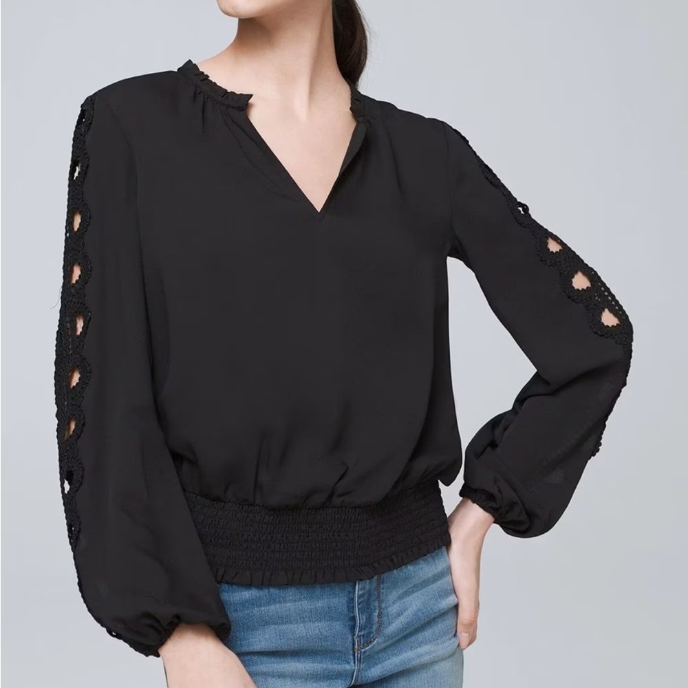 Embroidered sleeve blouse